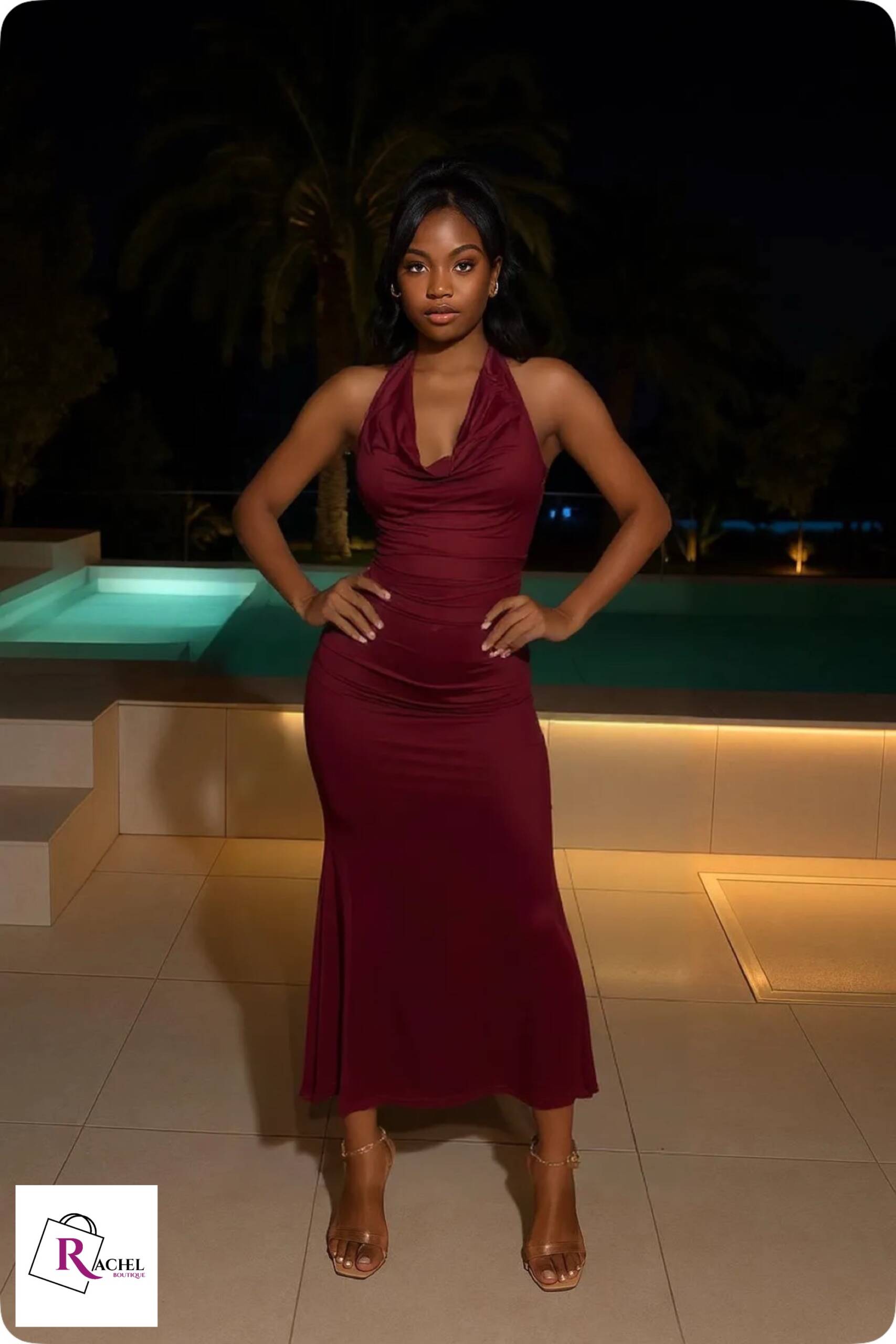 Robe cocktail event à perle – Image 4